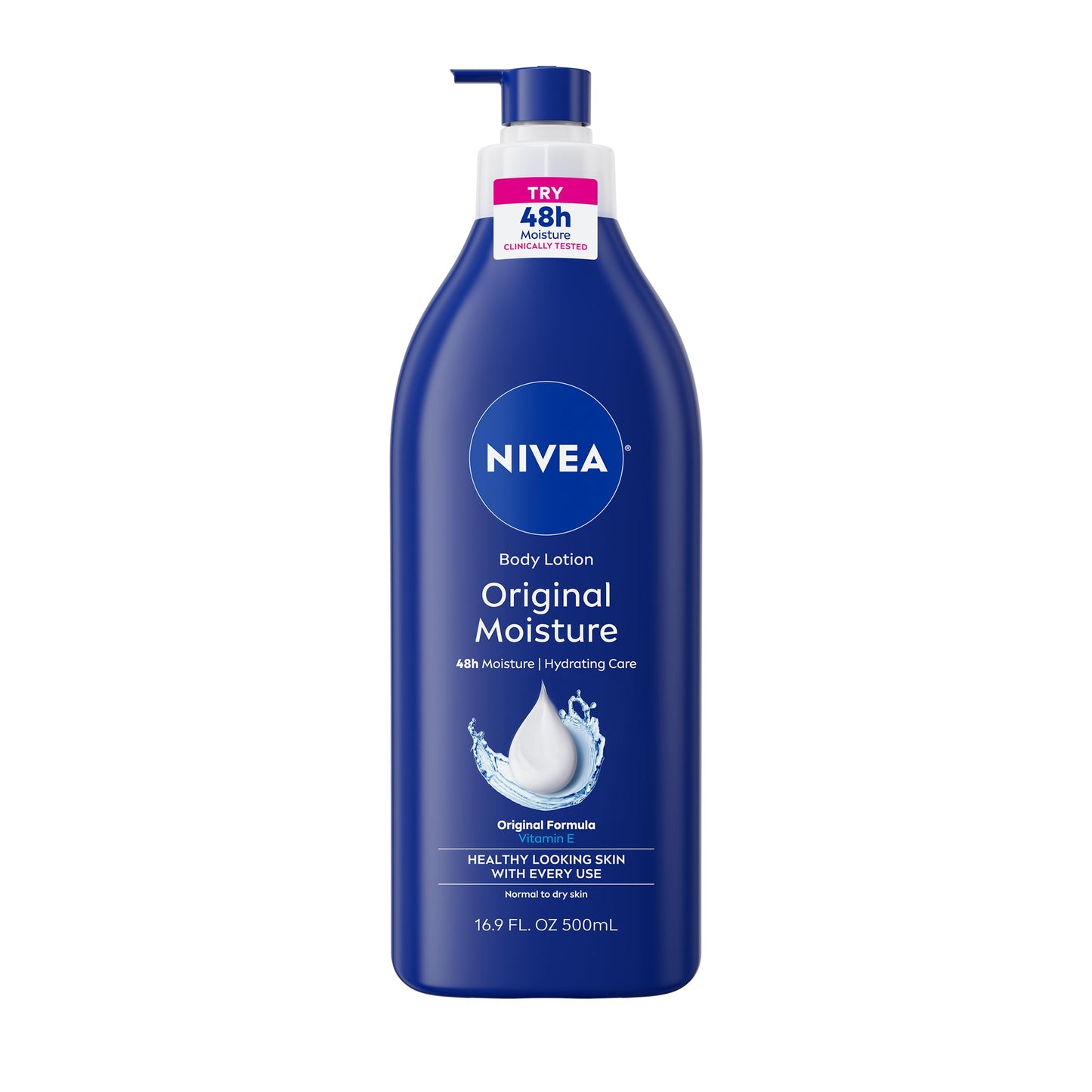 NIVEA Original Moisture Body Lotion with Vitamin E, 48-Hour Body Moisturizer for Normal to Dry Skin, 16.9 Fl Oz Pump Bottle Beauty & Personal Care NIVEA