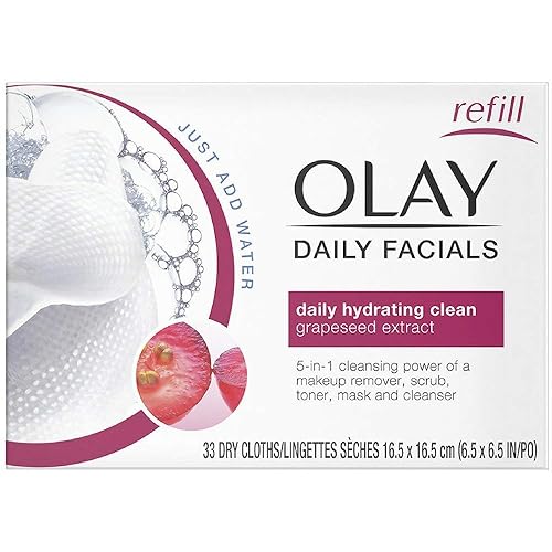 OLAY Daily Facial Hydrating Cleansing Cloths with Grapeseed Extract, Makeup Remover 33 ea (Pack of 8) Beauty & Personal Care Olay
