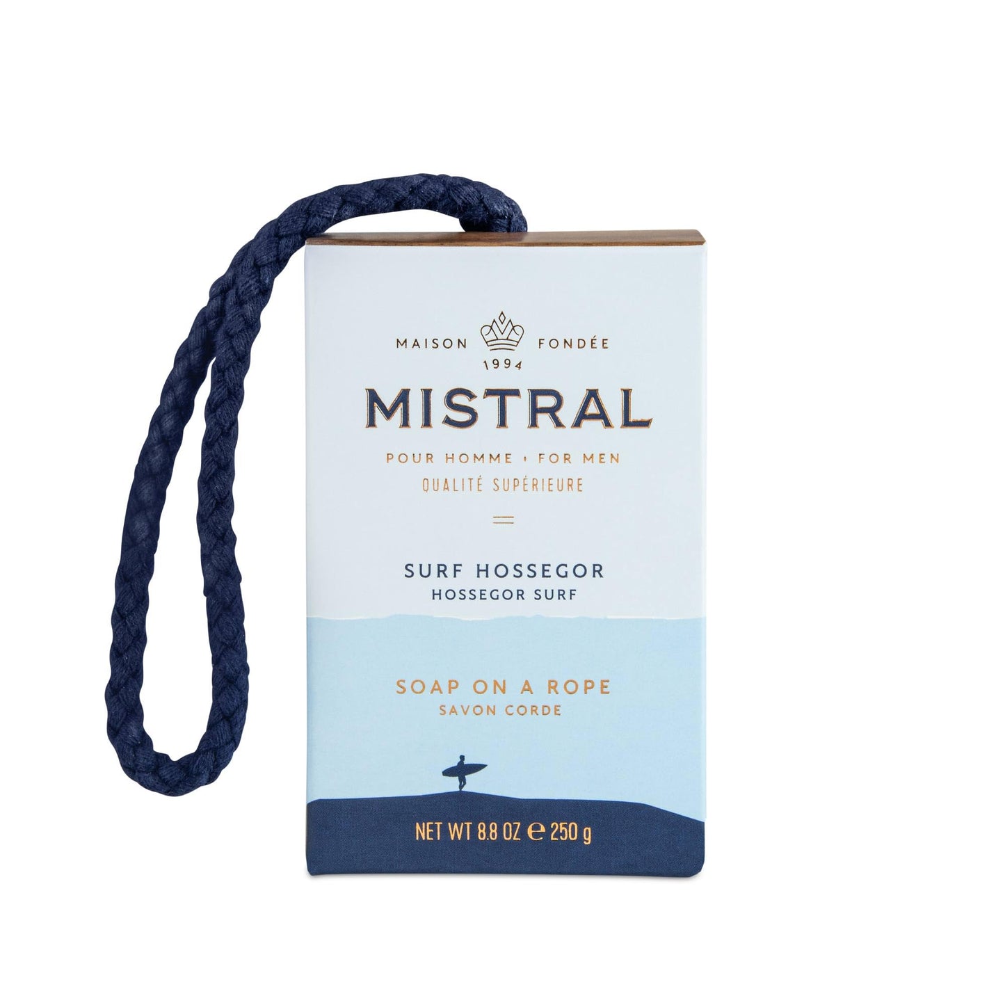 Mistral Surf Hossegor Luxury Soap on a Rope for Men | Triple-Milled Bar Soap for Men - Made in France | Men’s Natural Soap Bar, Moisturizing Beauty & Personal Care Mistral