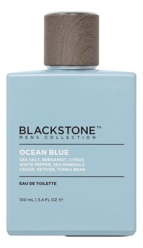 Blackstone Mens Collection Eau de Toilette - Ocean Blue | Men’s Fragrance, Fresh & Long-Lasting Cologne with Sea Salt, Citrus & Cedar | Everyday Beauty & Personal Care Blackstone