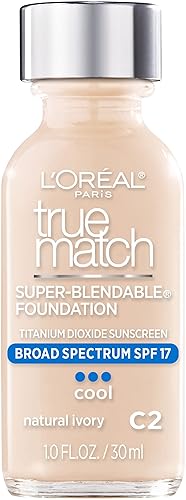 L’Oréal Paris Makeup True Match Super-Blendable Liquid Foundation, Natural Ivory C2, 1 Fl Oz (1 Count) Beauty & Personal Care L'Oreal Paris