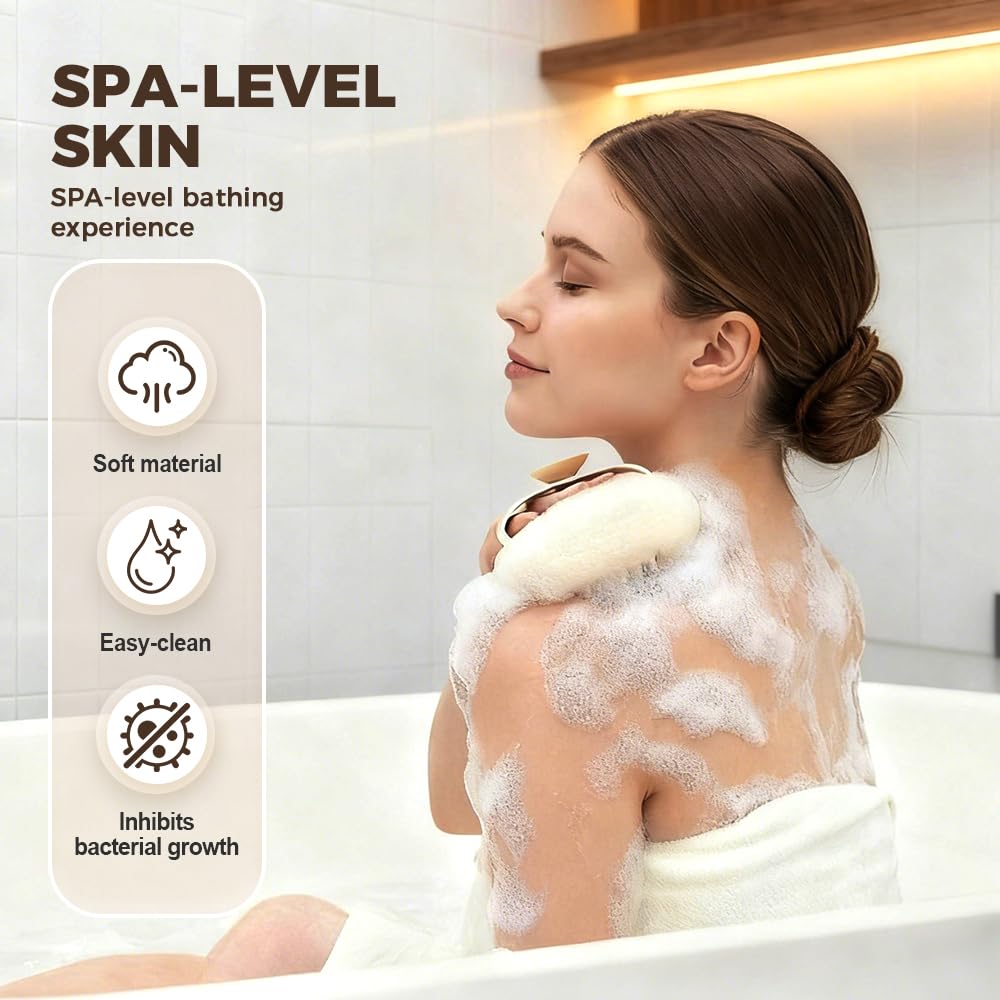 Super Soft Sunflower Suction Cup Bath Ball, 2-in-1 Sponge Mesh Pouf Shower Ball with Finger Rings, Exfoliating Bath Sponge Cleaning Brush, Sponge Mesh Beauty and Personal Care YTXOX