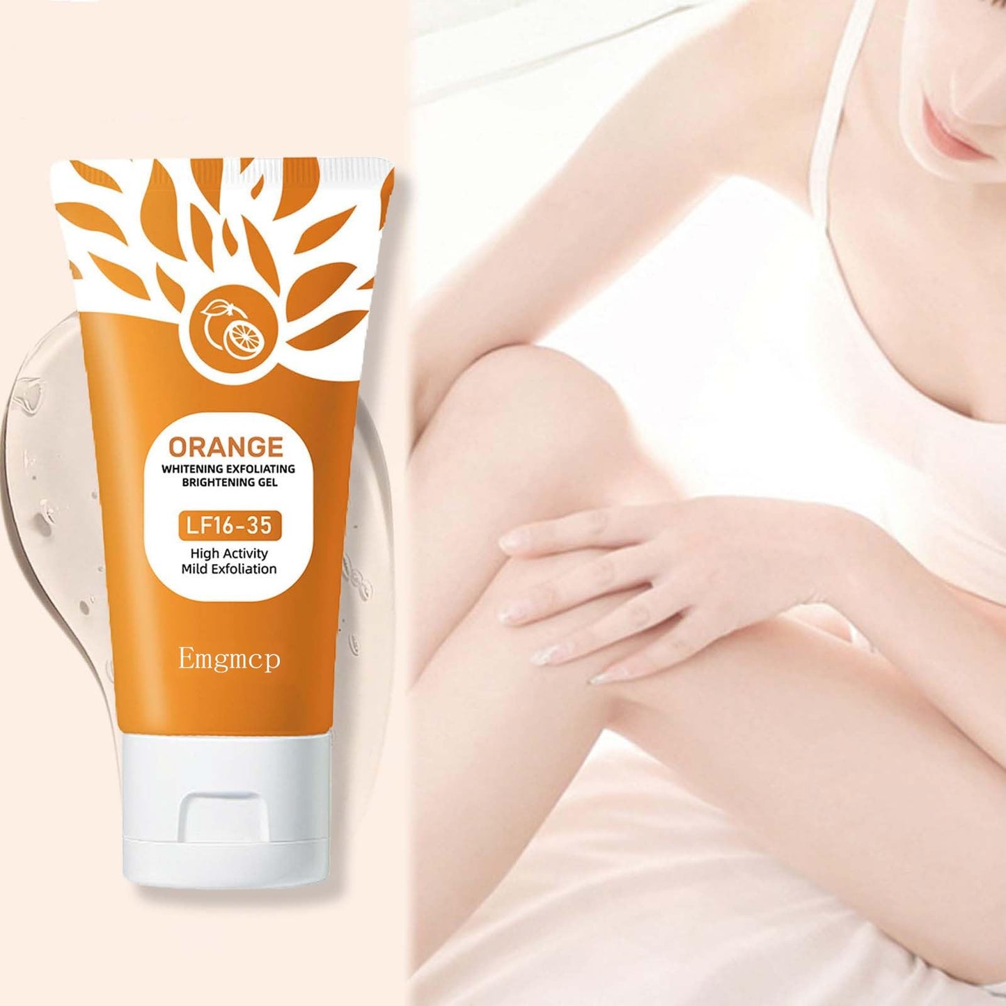 Orange Exfoliating Gel for Face & Body | Deep Pore Cleansing to Remove Blackheads, Moisturizing Scrub with Enzymes for Smooth & Radiant Skin, Gentle Beauty & Personal Care Emgmcp