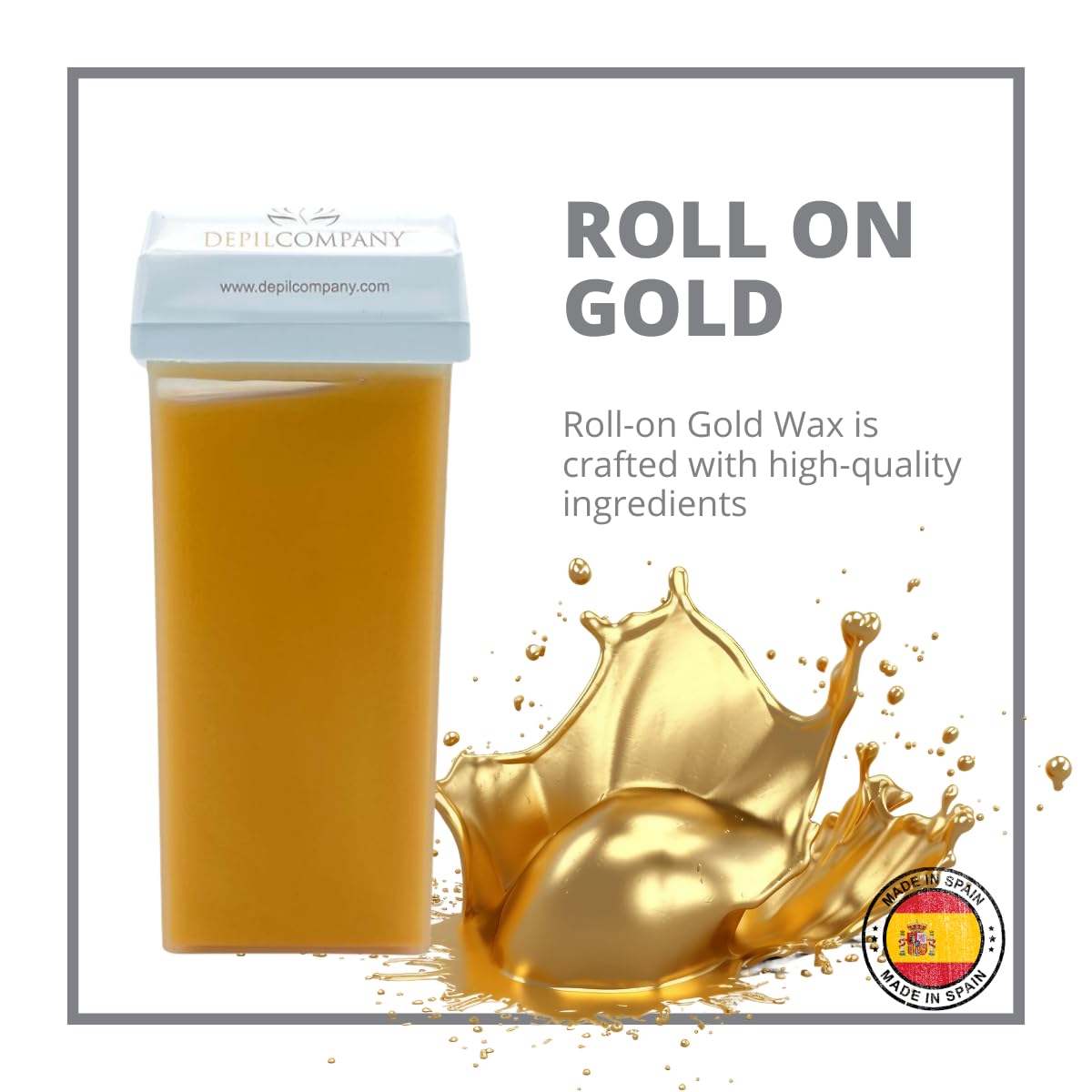 Depilcompany Roll on Gold Wax Cartridge, Hair removal for Women-men, Painless, Sensitive skin, With Titanium Dioxide, At Home Seft Waxing, Not include Beauty and Personal Care DEPILCOMPANY