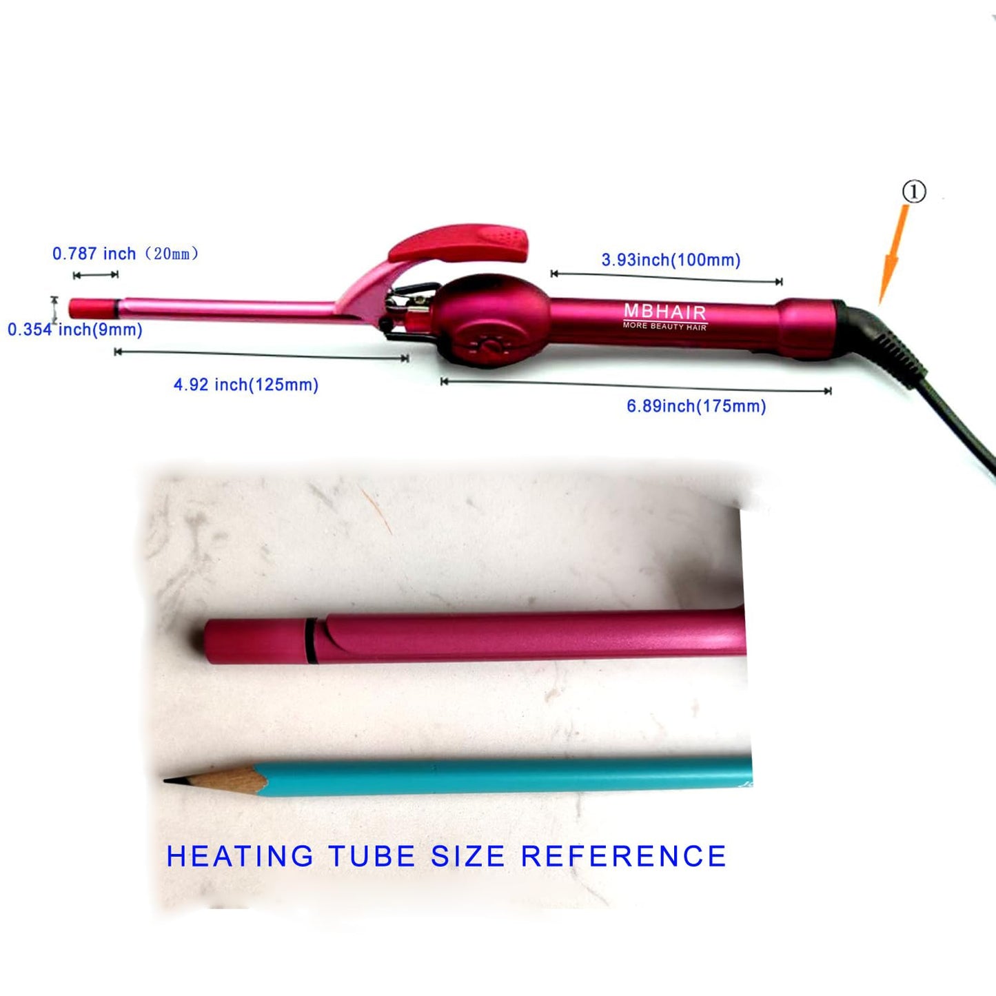 MBHAIR 9mm Thin Curling Wand Hair Curler, 3/8 Small Barrel Skinny Hair Curling Iron Wand Professional Super Tourmaline Ceramic Barrel Small Tongs Beauty & Personal Care MBHAIR