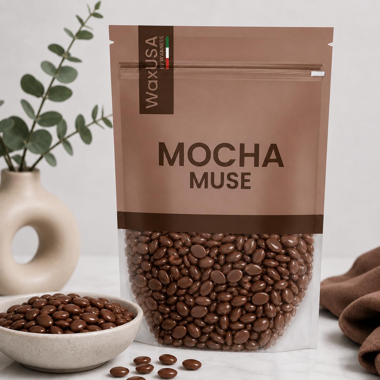 WaxUSA by Waxness Hard Wax Beads 1 lb (450 g) Pack of 20 - Mocha Muse Creamy Low Temperature - Professional Stripless Hair Removal - Made in Italy Beauty and Personal Care Waxness