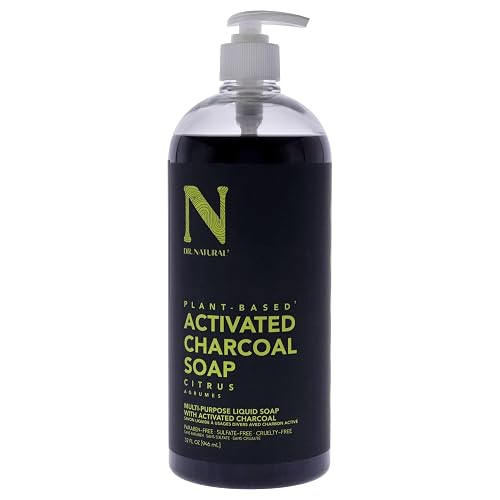 Dr. Natural Activated Charcoal Liquid Soap - Combat Acne and Blemishes - Deep Cleansing Body Wash - Gentle Body Soap for Clear Skin - Citrus - 32 oz Beauty & Personal Care Dr. Natural
