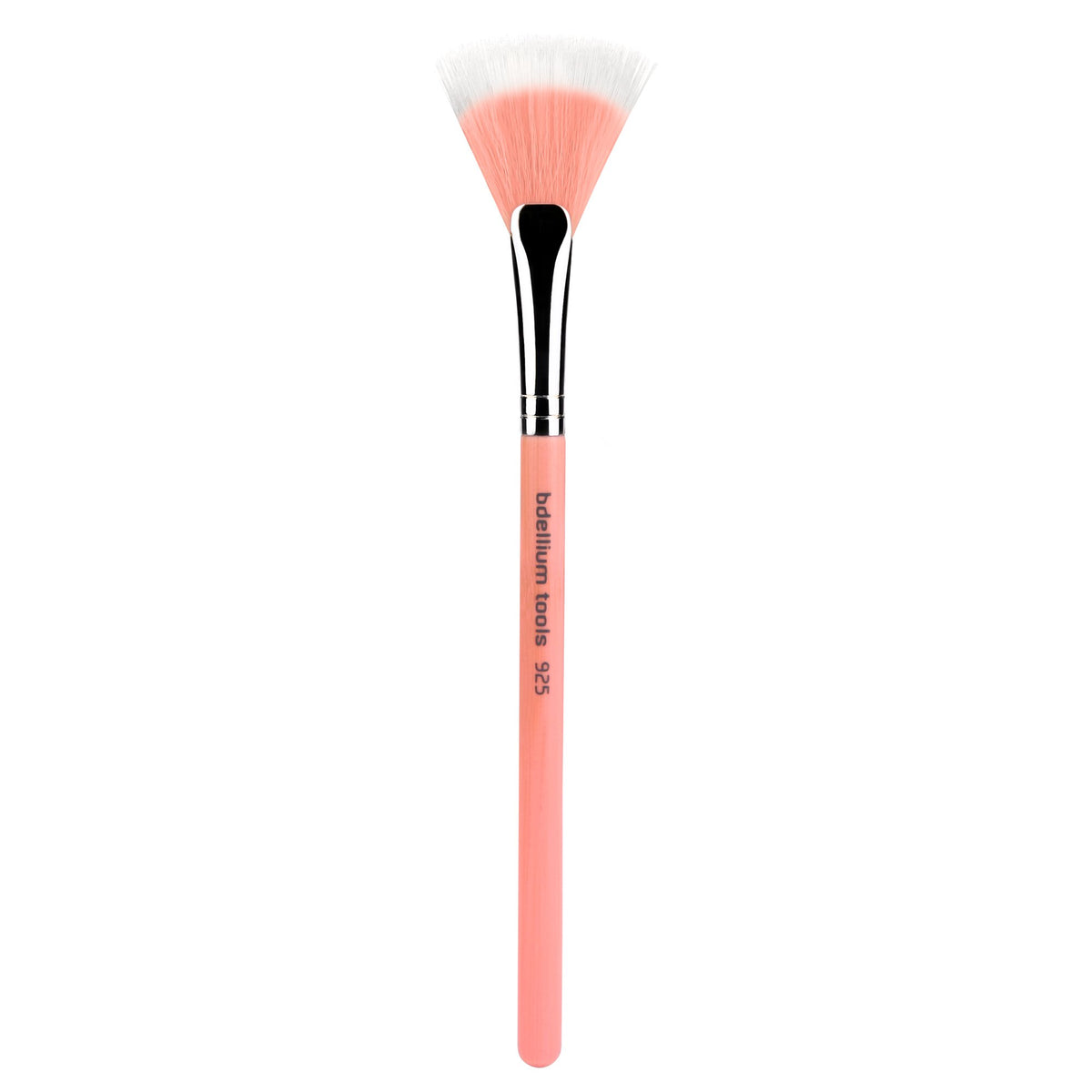 Bdellium Tools Professional Makeup Brush - Pink Bambu Series 925 Duet Fiber Fan - With Soft Synthetic Fibers, For Lightly Apply or Blend (Pink, 1pc)
