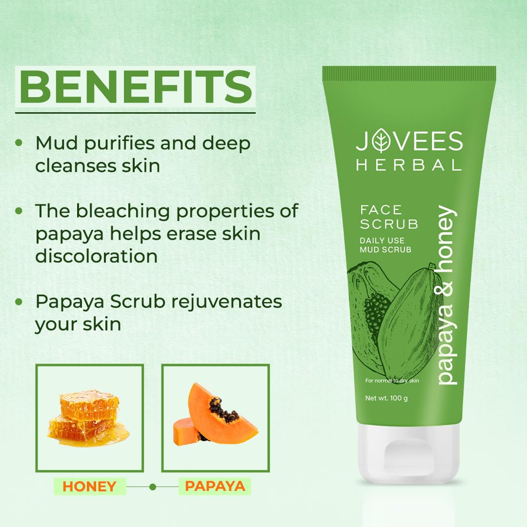 Jovees Facial Scrub - Papaya & Honey - 100gms Beauty & Personal Care Jovees