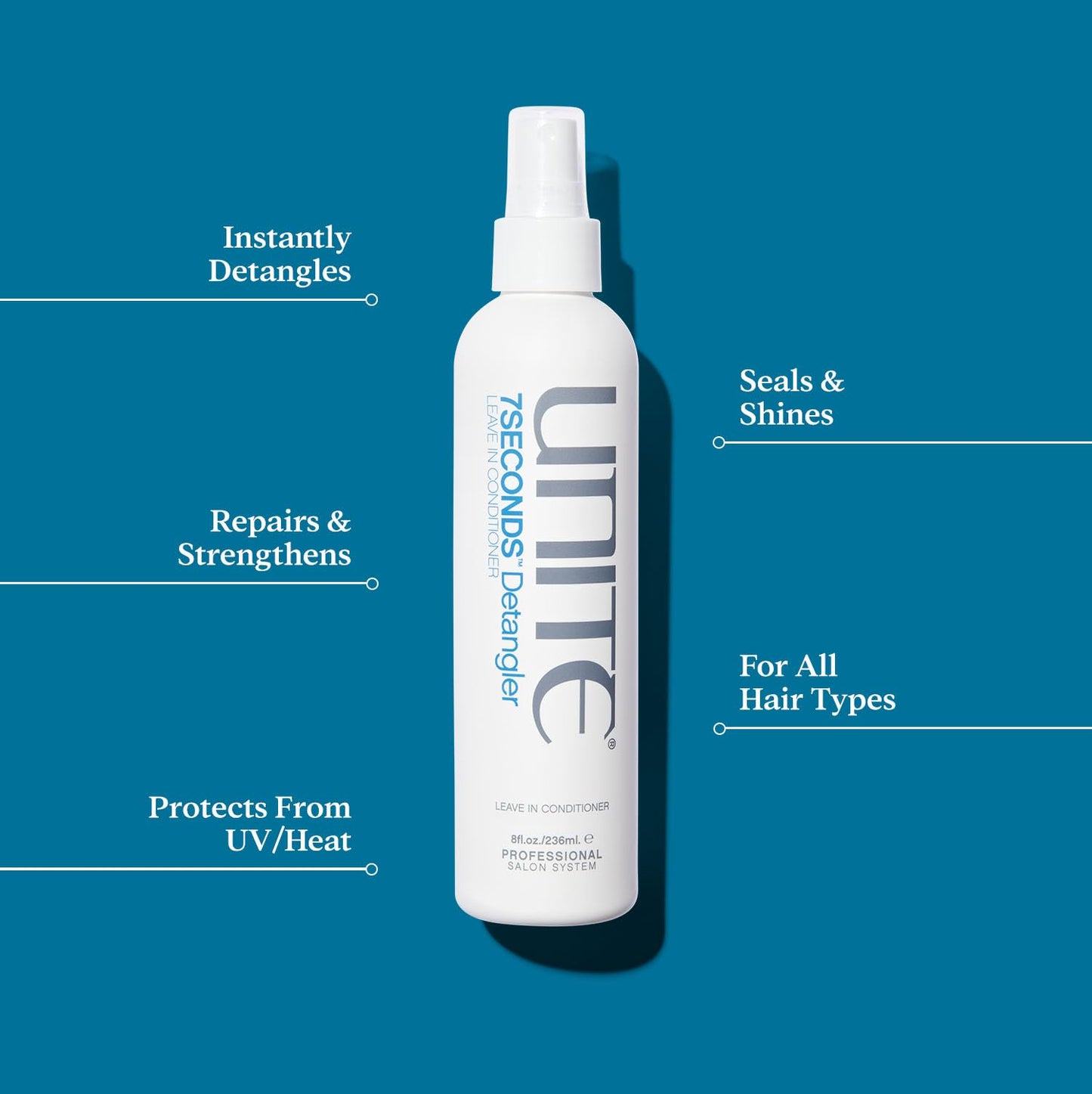 UNITE Hair - 7SECONDS Detangler - Lightweight Leave-In Conditioner Spray - Instantly Detangles, Strengthens & Protects from UV and Heat Damage Beauty & Personal Care UNITE