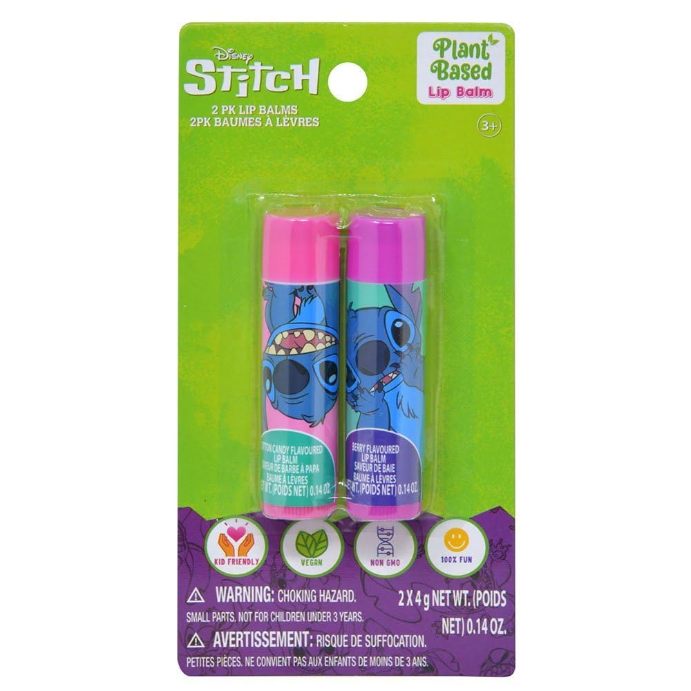 Townley Girl Disney Stitch 2 PK Lip Balms - Cotton Candy & Berry Flavored Beauty and Personal Care Disney Stitch