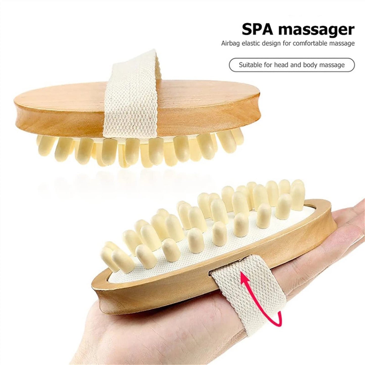 MOBYAT Body Anti Cellulite Brush Soothing Wooden Essential Oil Spa Air Cushion Massage Hair Comb Scalp Massage Brush Dead Skin Remover 1Pcs Beauty and Personal Care MObyat