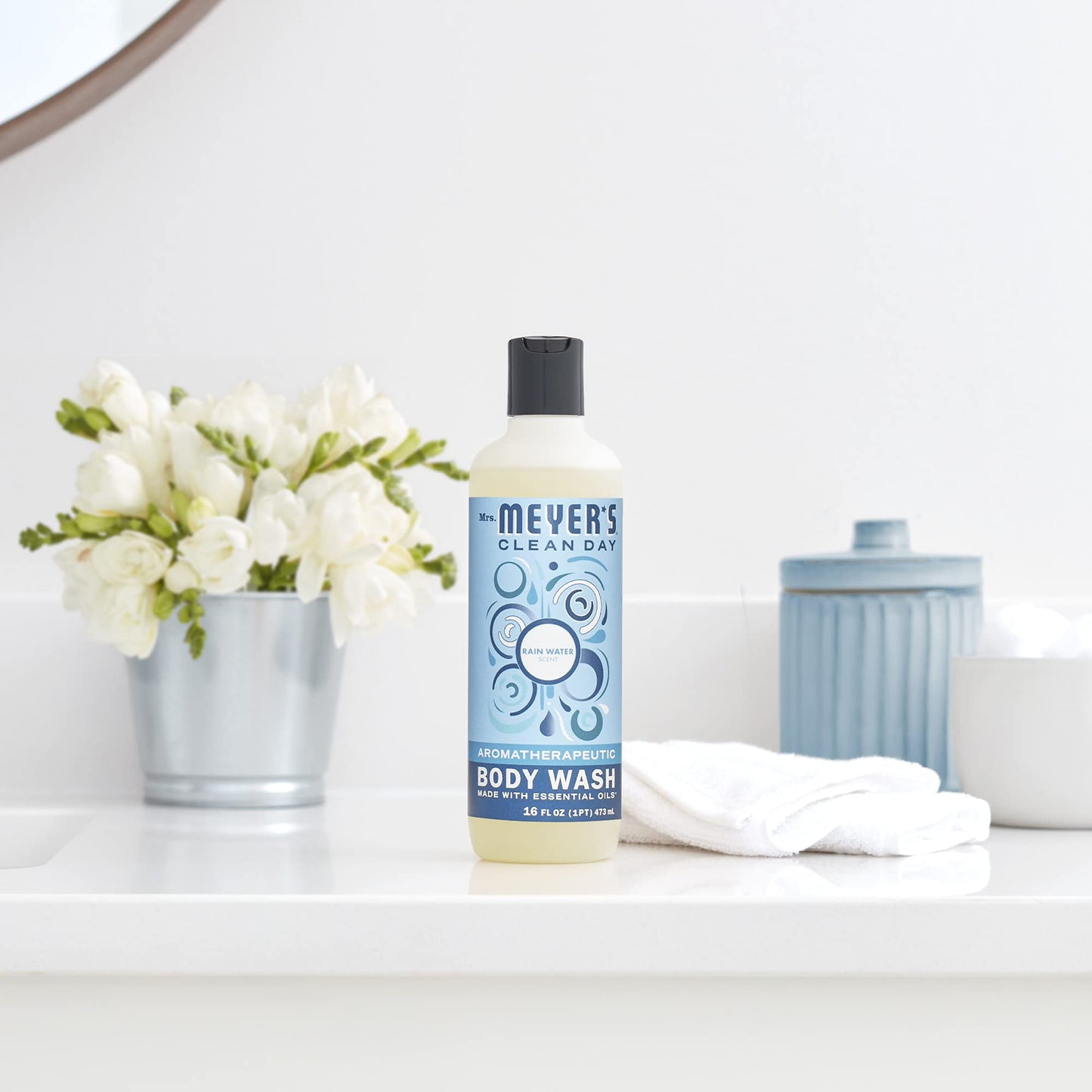 MRS. MEYER'S CLEAN DAY Moisturizing Body Wash for Women and Men, Shower Gel Formula Made with Essential Oils, Rain Water, 16 oz Beauty & Personal Care Mrs. MEYER'S