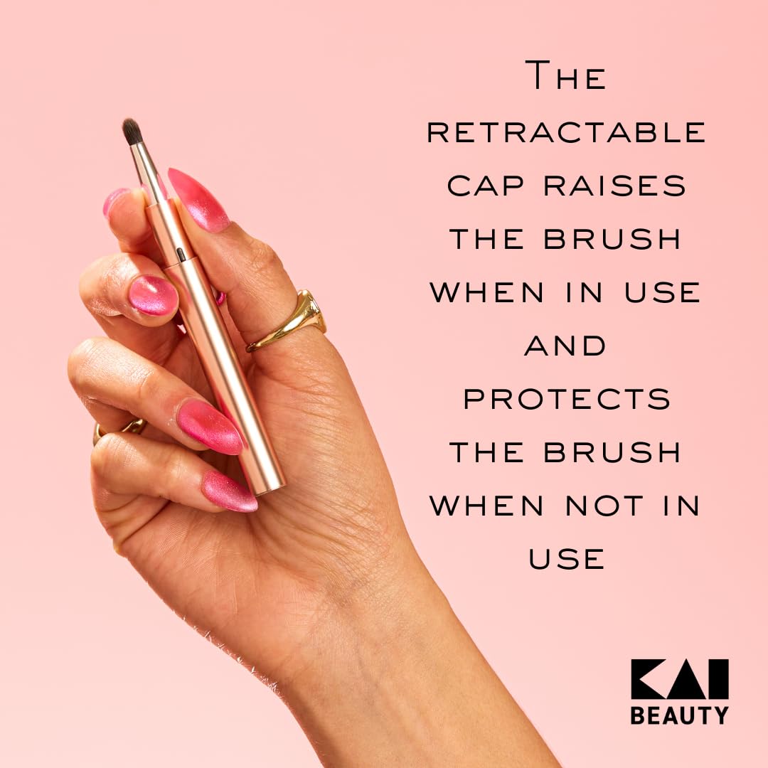 Kai Mini Maru On-the-Go Compact Eyeshadow Brush, Precision Makeup Brush with Soft Bristles, Ideal for Inner Corners and Detail, Travel Makeup Brush Beauty & Personal Care Kai Beauty
