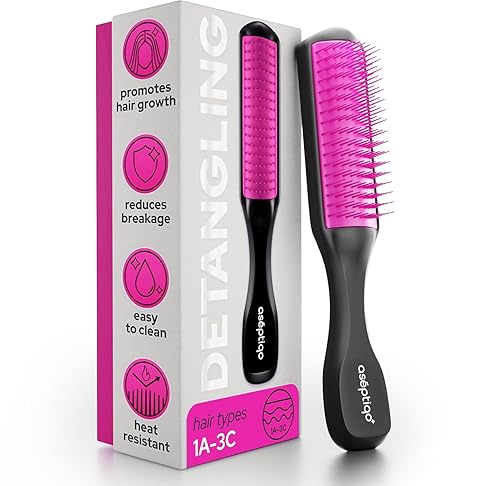 Aséptiqo Brush - Premium Detangling Hair Brush, Compact & Easy to Clean Multi Purpose HairBrush for Women, Men, Kids - Ideal for Straight to Wavy Beauty & Personal Care Aséptiqo
