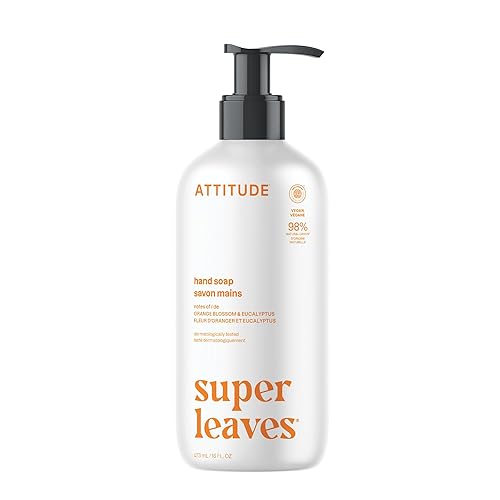 ATTITUDE Liquid Hand Soap, EWG Verified, Plant and Mineral-Based, Vegan Personal Care Products, Orange Blossom & Eucalyptus Scent, 16 Fl Oz Beauty & Personal Care ATTITUDE