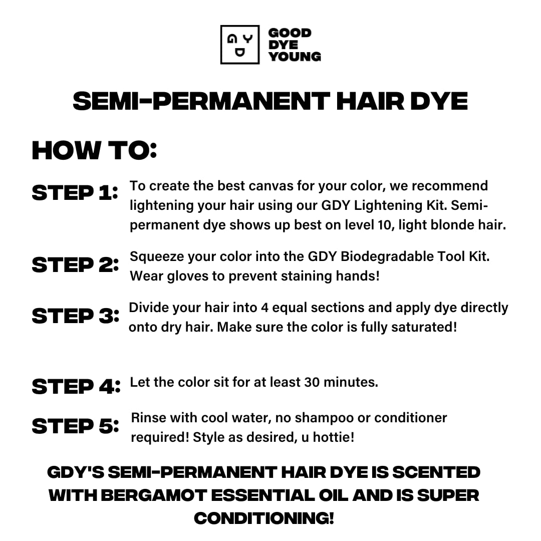 Good Dye Young Streaks and Strands Semi Permanent Purple Hair Color (PPL Eater) - UV Protective Temporary Conditioning Dye for 15-24+ Washes - Vegan Beauty and Personal Care Good Dye Young