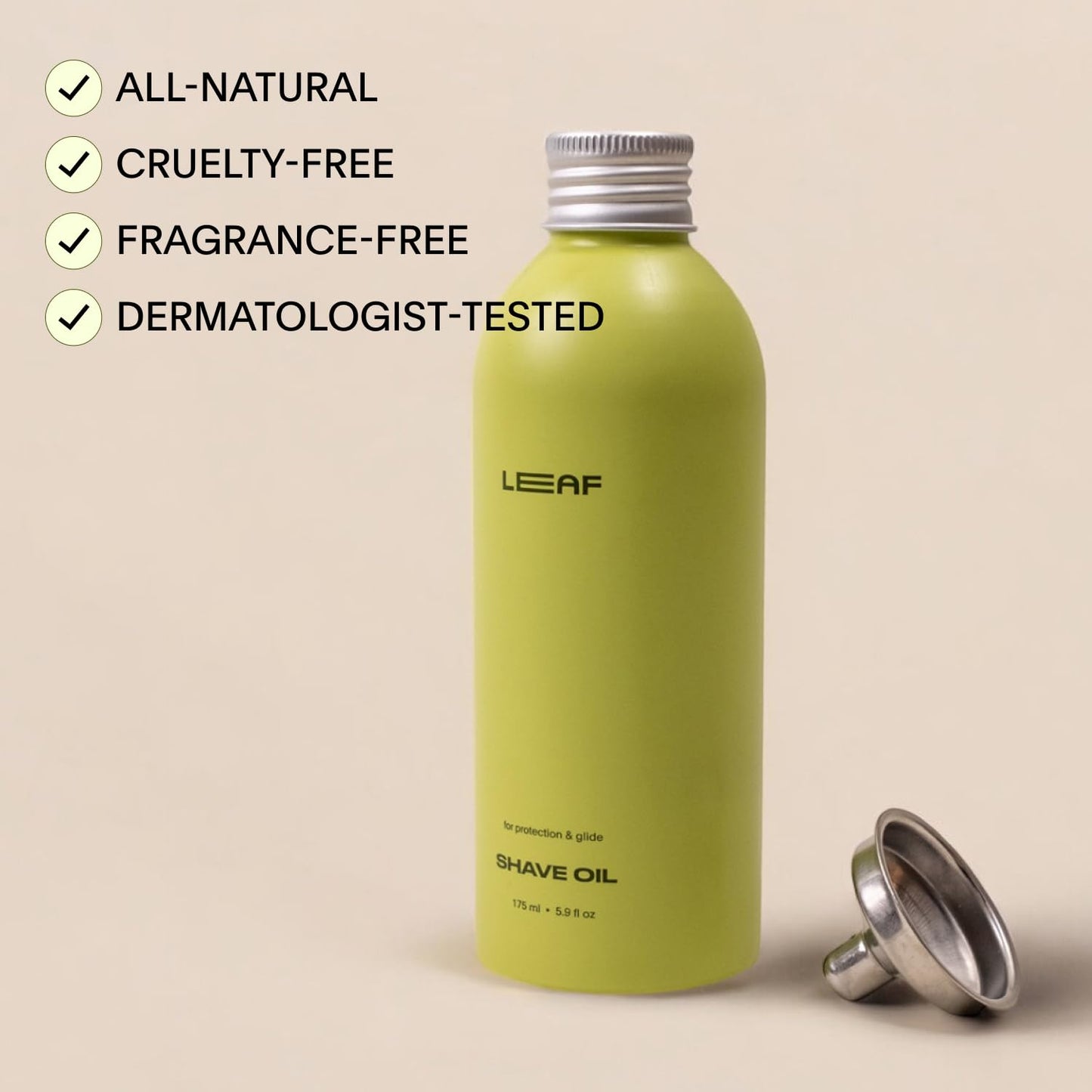 Leaf Shave - Leaf Pre- & Post-Shave Oil Refill with Funnel - Plant-Based Skin Conditioning Oil for Women & Men - Smooth Shave, Added Moisture Beauty and Personal Care Leaf Shave