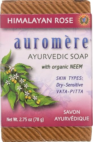 Auromere, Ayurvedic Soap, with Organic Neem, Himalayan Rose, 2.75 oz (78 g) - 3PC Beauty & Personal Care Auromere