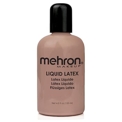Mehron Makeup Liquid Latex | SFX Makeup | Halloween Latex Makeup | Latex Glue for Skin | Prosthetic Glue 4.5 fl oz (133 ml) (Dark Flesh) Beauty & Personal Care Mehron