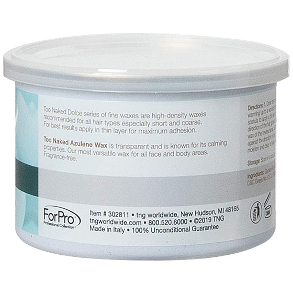 Too Naked Hair Removal Azulene Wax, Dolce Series, Extra Creamy, Gentle, Calming, Transparent Wax, Fragrance Free, 14 oz. Beauty and Personal Care TOO NAKED HAIR REMOVAL
