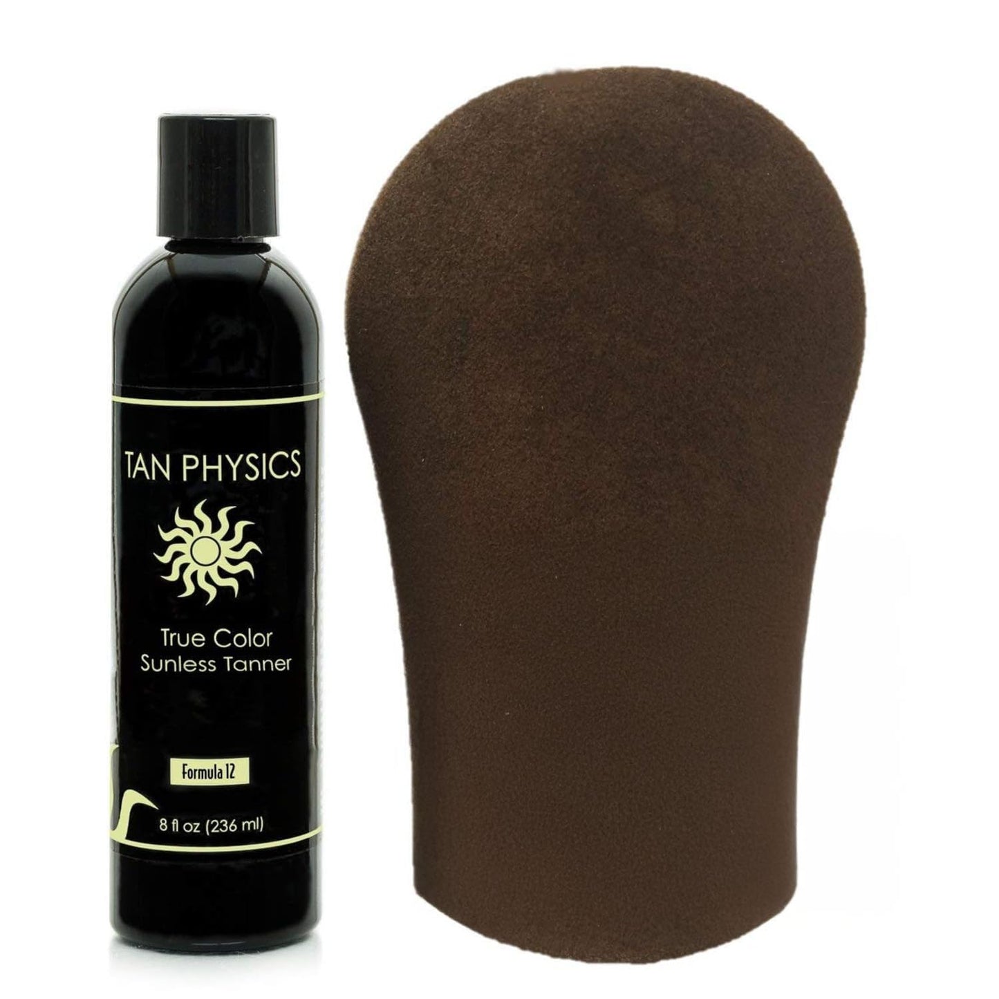 Tan Physics Sunless Tanner 8oz with Tanning Mitt - Self Tanning Lotion - Instant Tan Lotion for Face & Body - Natural Self Tanner for a Streak-Free Beauty & Personal Care Tan Physics
