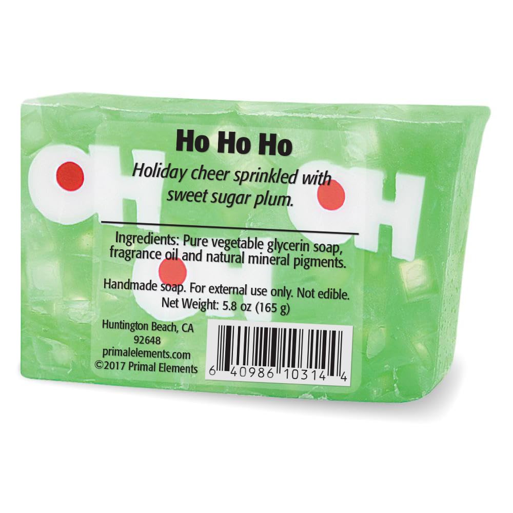 Primal Elements Glycerin Bar Soap | Helps All Skin Types, Sensitive, Oily & Dry Skin | NO PARABENS, VEGAN, GLUTEN FREE, 100% VEGETABLE BASE - (HOHOHO) Beauty & Personal Care Primal Elements