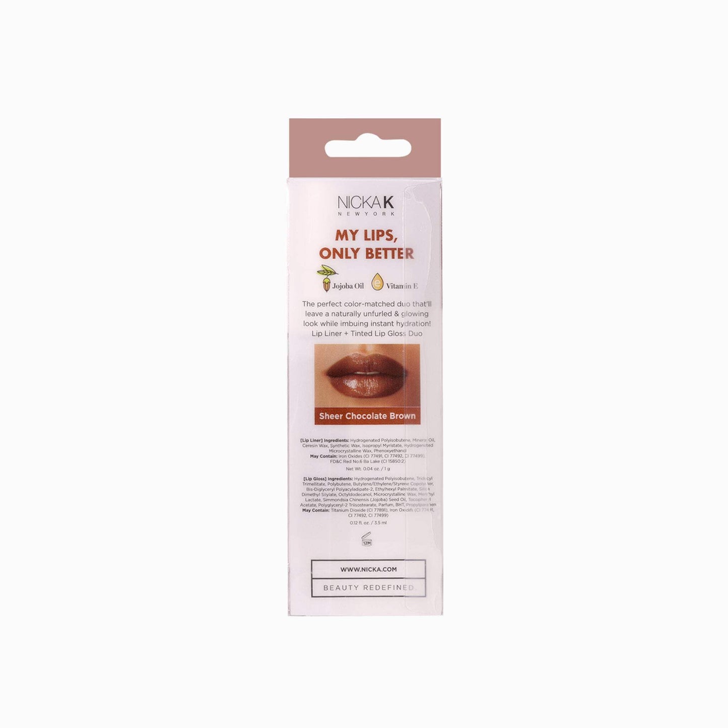 NICKA K NEW YORK, My Lips Only Better, Lip Liner and Lip Gloss, Lip Mask Set (Sheer Chocolate Brown) Beauty & Personal Care NICKA K NEW YORK