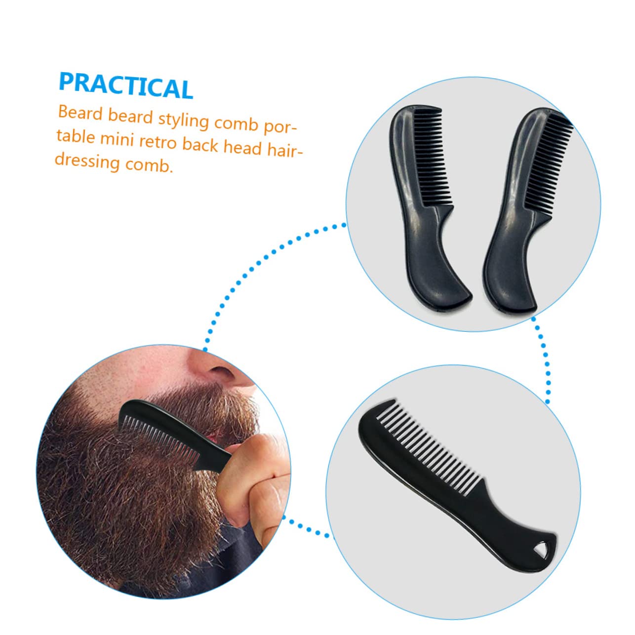 MERRYHAPY Pocket Sized Beard Comb for Men 5 Pieces Mini Mustache Styling Brush Compact Hair Grooming Tool for Travel and Daily Beard Care Beauty and Personal Care MERRYHAPY
