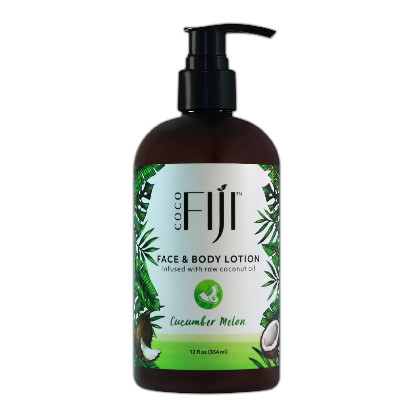 Coco Fiji Face & Body Lotion Infused With Coconut Oil | Lotion for Dry Skin | Moisturizer Face Cream & Massage Lotion for Women & Men | Cucumber Melon Beauty & Personal Care Organic Fiji