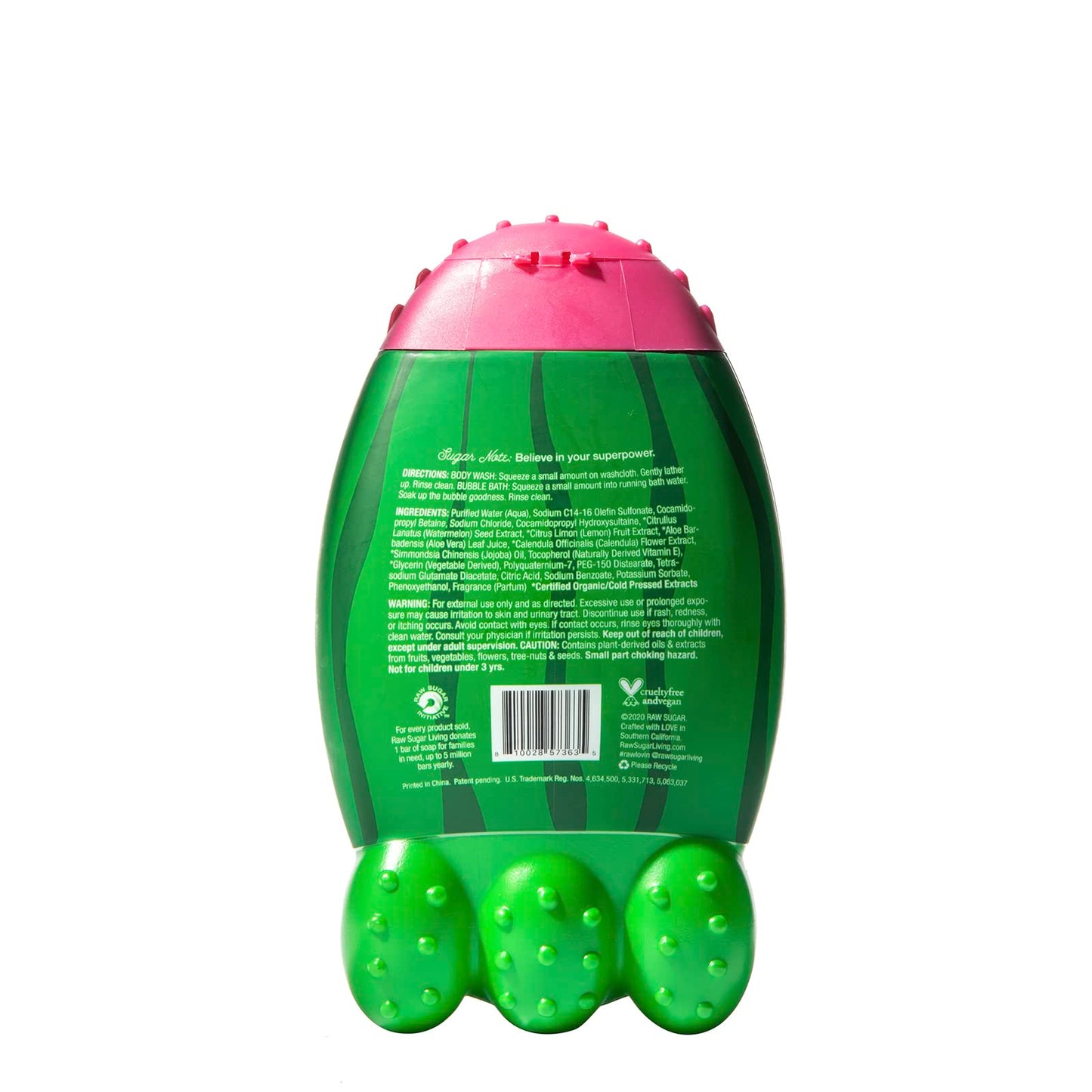 RAW SUGAR Raw Sugar Kids Bubble Bath and Body Wash Watermelon Lemonade 12 fl oz 12 Fl Oz Pack of 1 Beauty & Personal Care RAW SUGAR