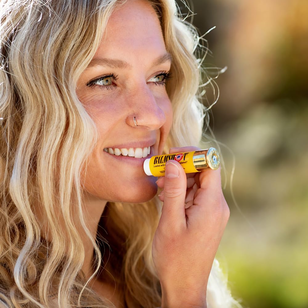 BALMSHOT Classic Natural Lip Balm SPF 15 - Beeswax Chapstick with Natural Oils & Vitamin E - 20-Gauge Shotgun Shell Brass Tube - Long Lasting, Heat Beauty & Personal Care Balmshot
