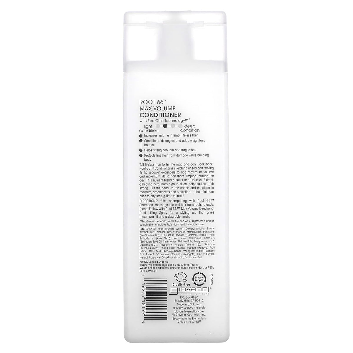 GIOVANNI Root 66 Max Volume Conditioner, Sulfate Free, 8.5 fl oz