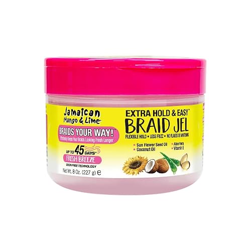 Jamaican Mango & Lime Braids Your Way Extra Hold & Easy Braid Jel - Non-Flaking Gel for Braids, Twists & Locs - Smooths Edges, Controls Frizz, Adds Beauty & Personal Care Jamaican Mango & Lime