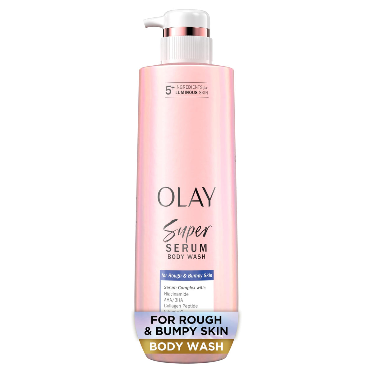 Olay Super Serum Body Wash for Rough & Bumpy Skin, Hydrating & Renewing Serum Complex with Exfoliating Minerals for Luminous Skin, 18.5 fl oz Beauty & Personal Care Olay