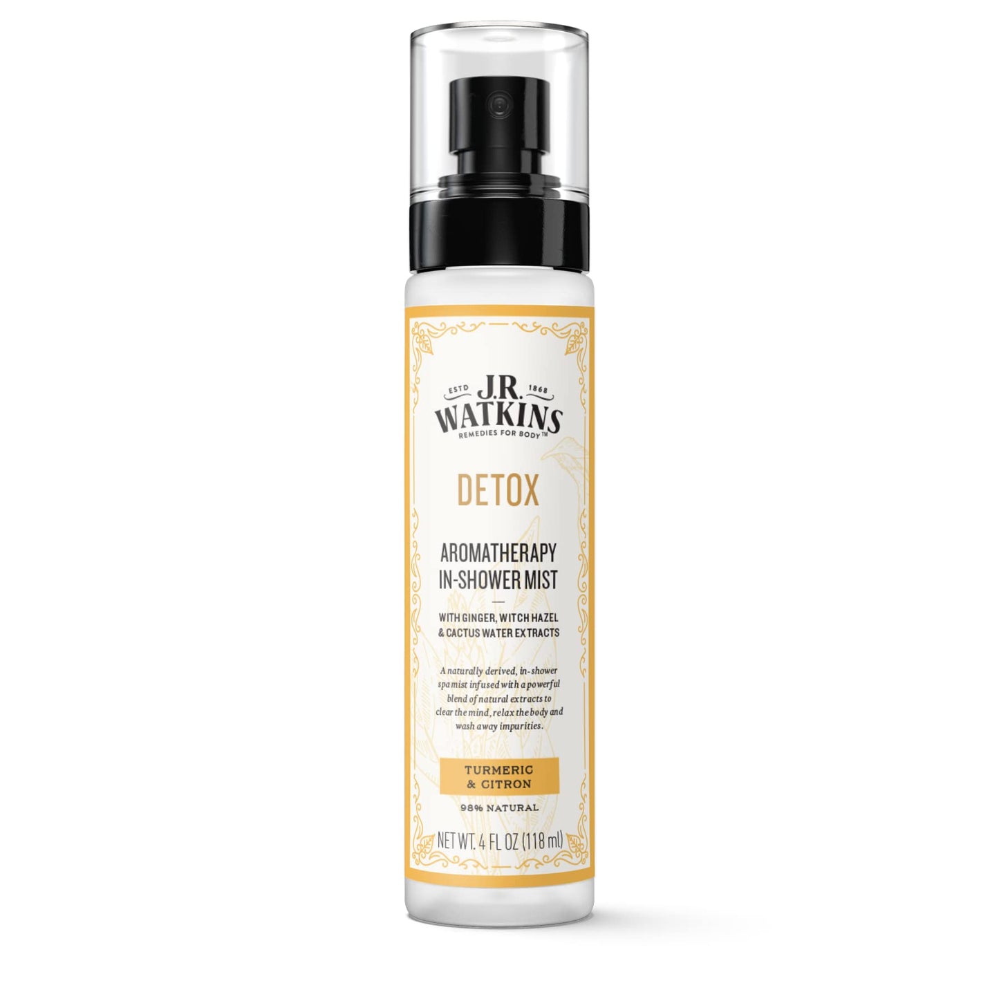 J.R. Watkins Detox Aromatherapy in-Shower Mist, Natural Turmeric & Citron, 4 oz Beauty & Personal Care J.R. Watkins