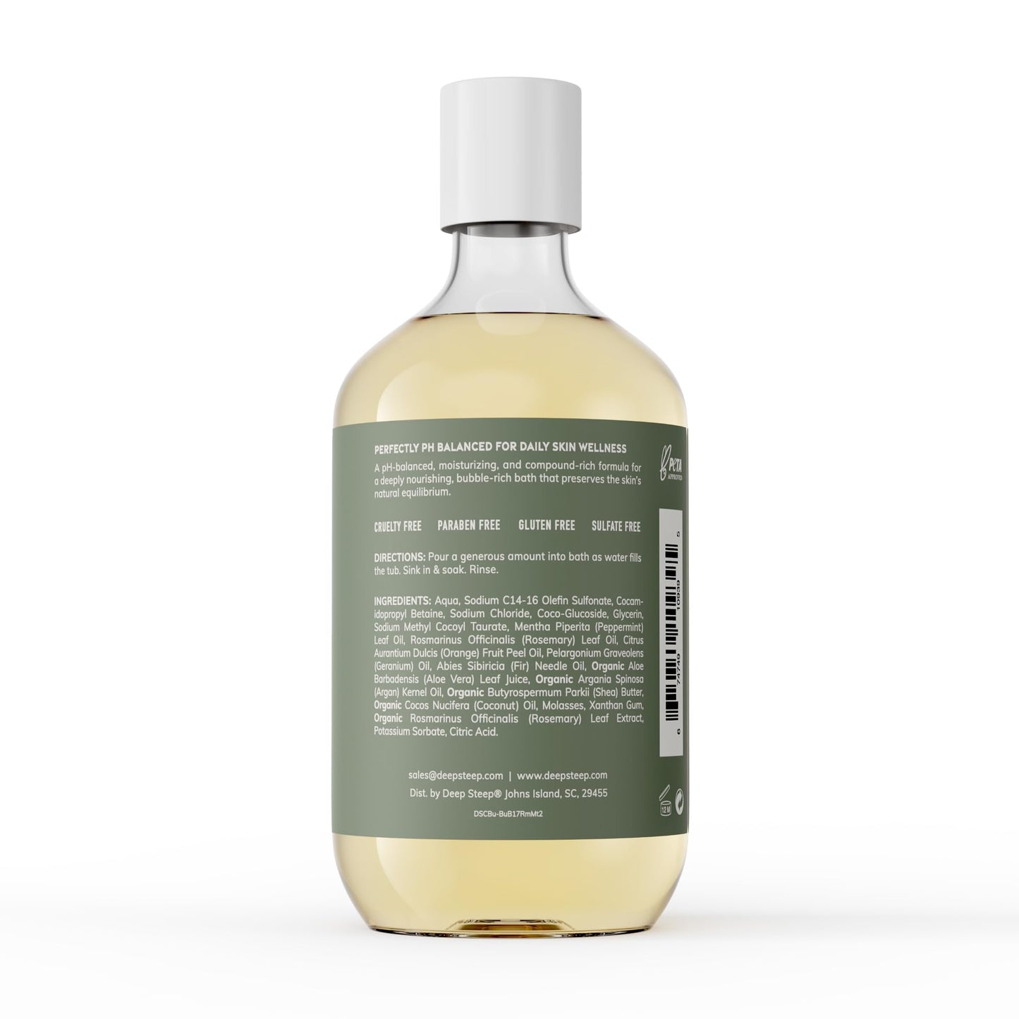 Deep Steep Rosemary Mint Bubble Bath for Women, Hypoallergenic, Clinically Tested, Clean Formula for Sensitive Skin, Sulfate-Free, 17 fl oz Bottle Beauty and Personal Care Deep Steep