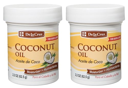 De La Cruz Coconut Oil - Expeller Pressed Coconut Oil for Skin and Hair - Natural Moisturizer for Skin and Hair - 2.2oz (2 Jars) Beauty & Personal Care De La Cruz