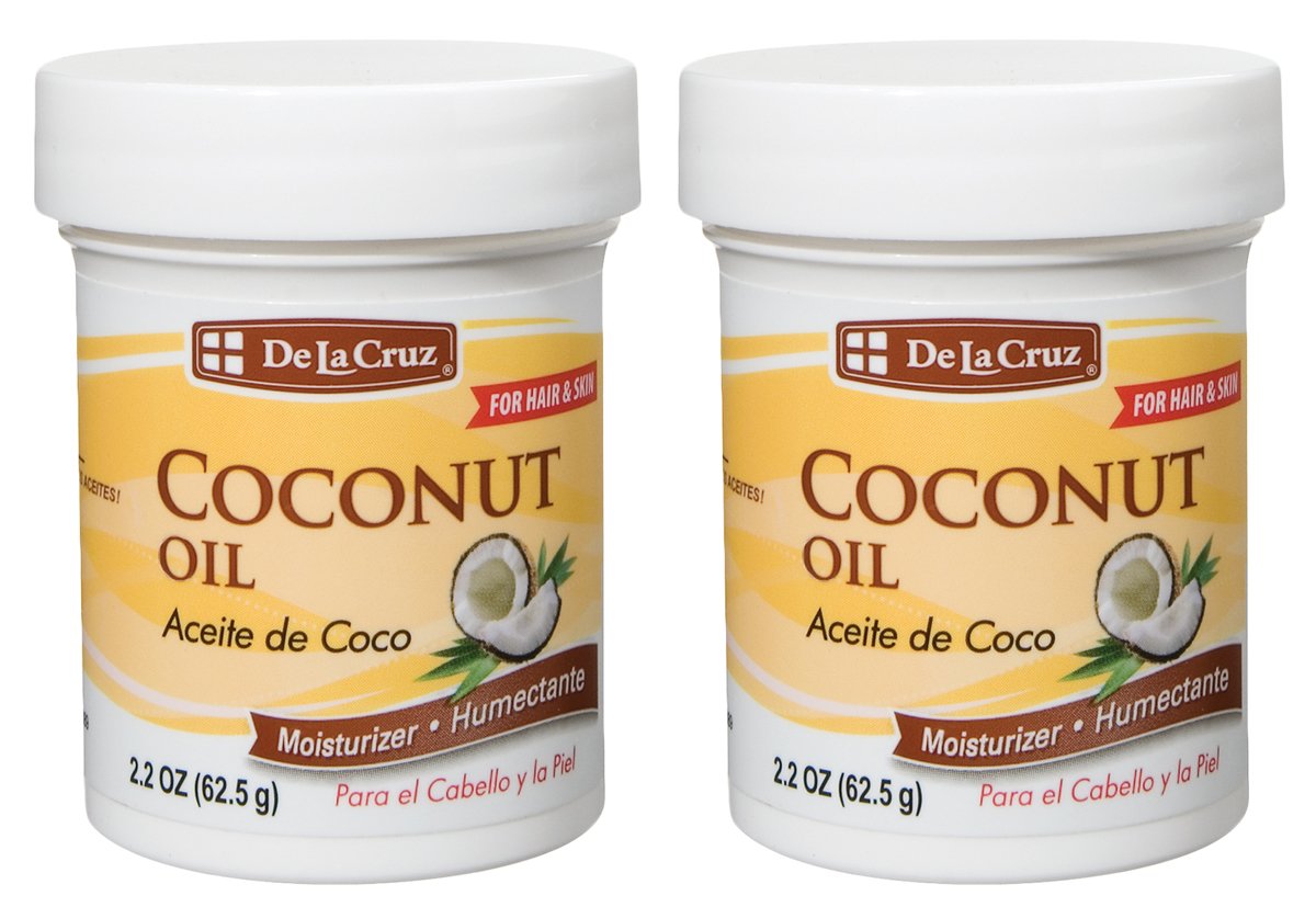 De La Cruz Coconut Oil - Expeller Pressed Coconut Oil for Skin and Hair - Natural Moisturizer for Skin and Hair - 2.2oz (2 Jars) Beauty & Personal Care De La Cruz