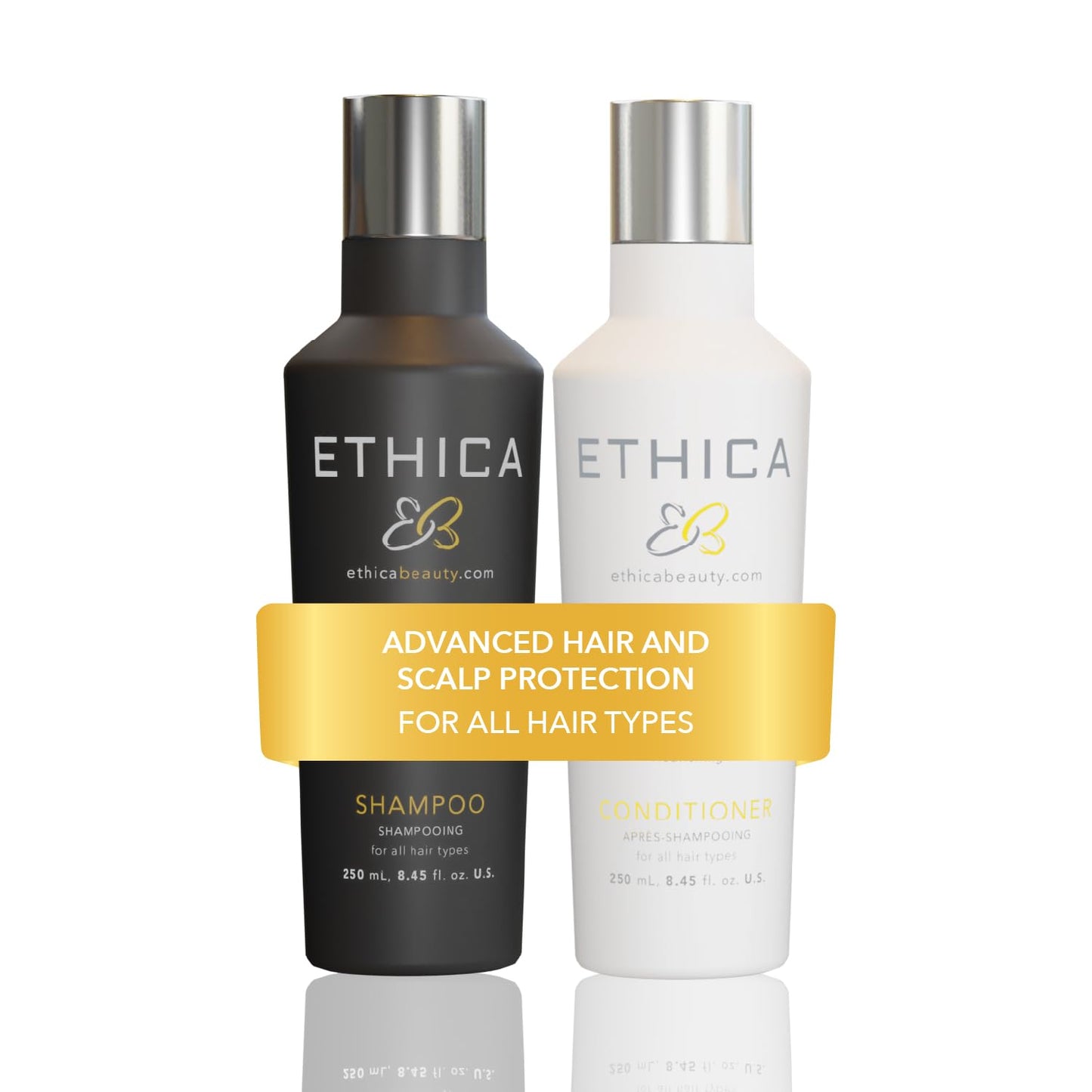 Shampoo and Conditioner. Clarifying & Deep Conditioning. Promotes Strong Healthy Hair, Scalp Health, and Hair Growth, 8.45 Oz Beauty & Personal Care Ethica Beauty