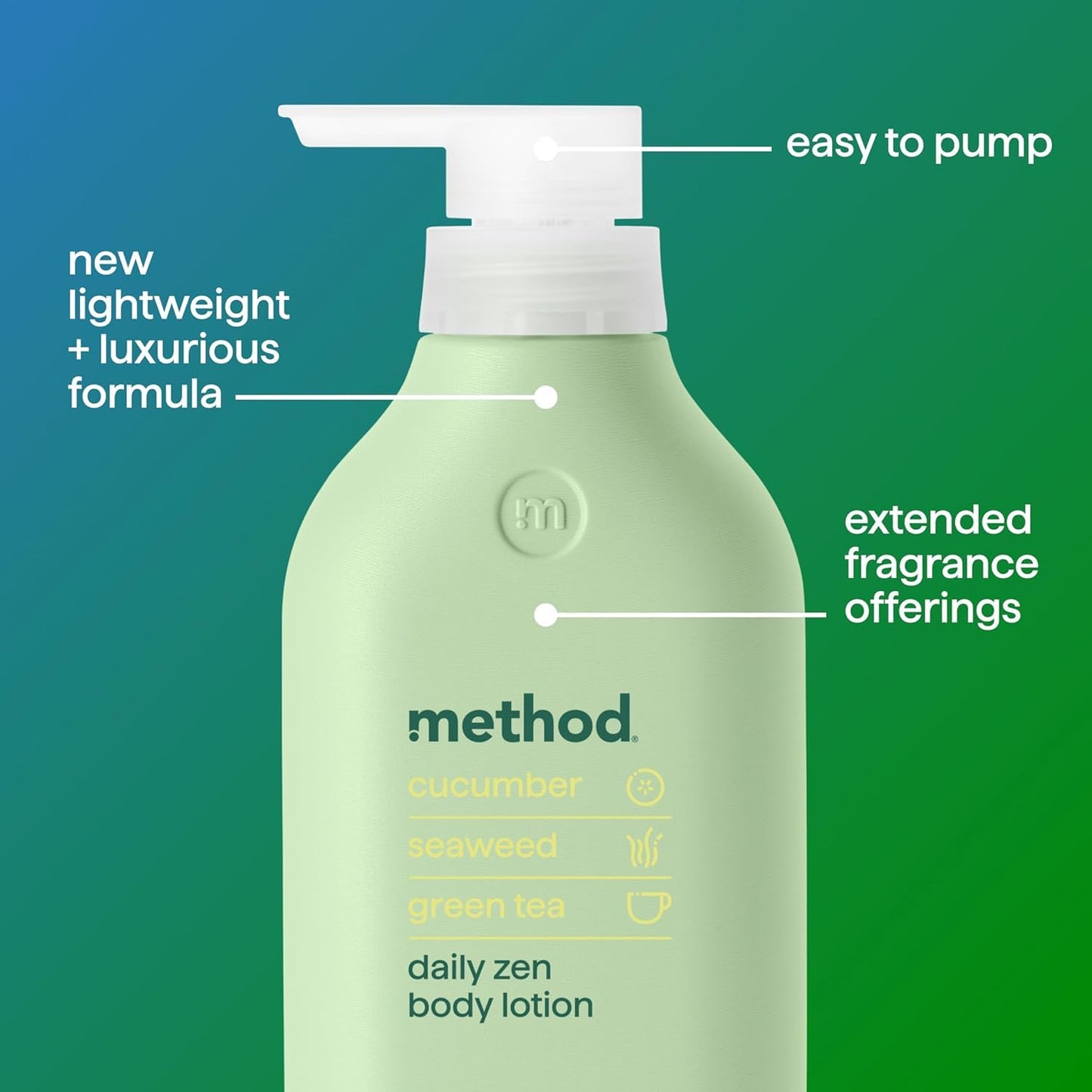Method Body Lotion, Daily Zen, Cucumber, Seaweed + Green Tea notes, 24 Hours of Moisture, 14 oz Beauty & Personal Care Method