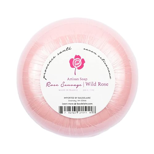 Provence Sante Luxury French Bath Bar - Moisturizing Shea Butter - Triple-milled Wild Rose Fragrance, 7 oz Made in France Beauty & Personal Care Provence Sante