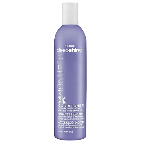 RUSK Deepshine Platinum Conditioner, Gentle Conditioner Eliminates Brassiness, Brightening Boost for Platinum, Silver, Gray, White, and Blonde Hair Beauty & Personal Care RUSK