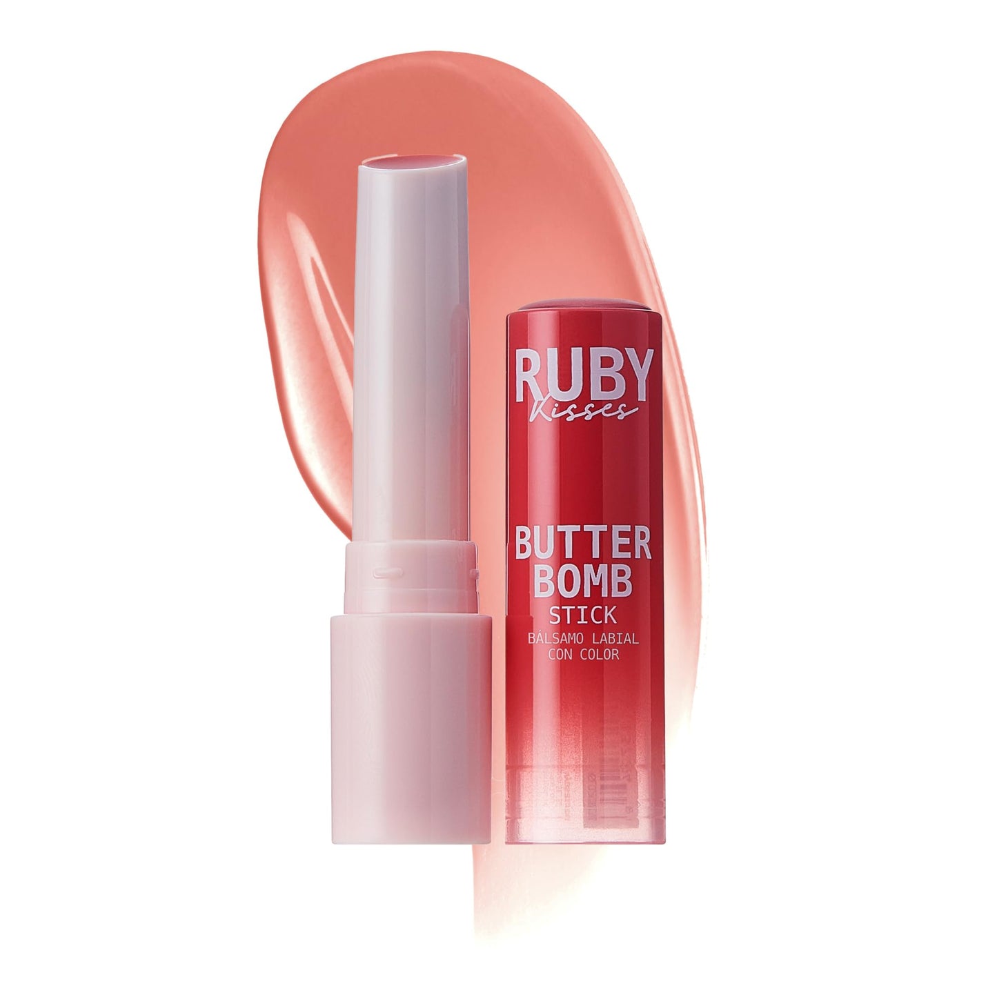 Ruby Kisses Butter Bomb Lip Balm, High Shine Tinted Lip Gloss, Ultra Hydrating Melting Lipstick With Shea Butter for Plumped Look, Lightweight Beauty and Personal Care Ruby Kisses