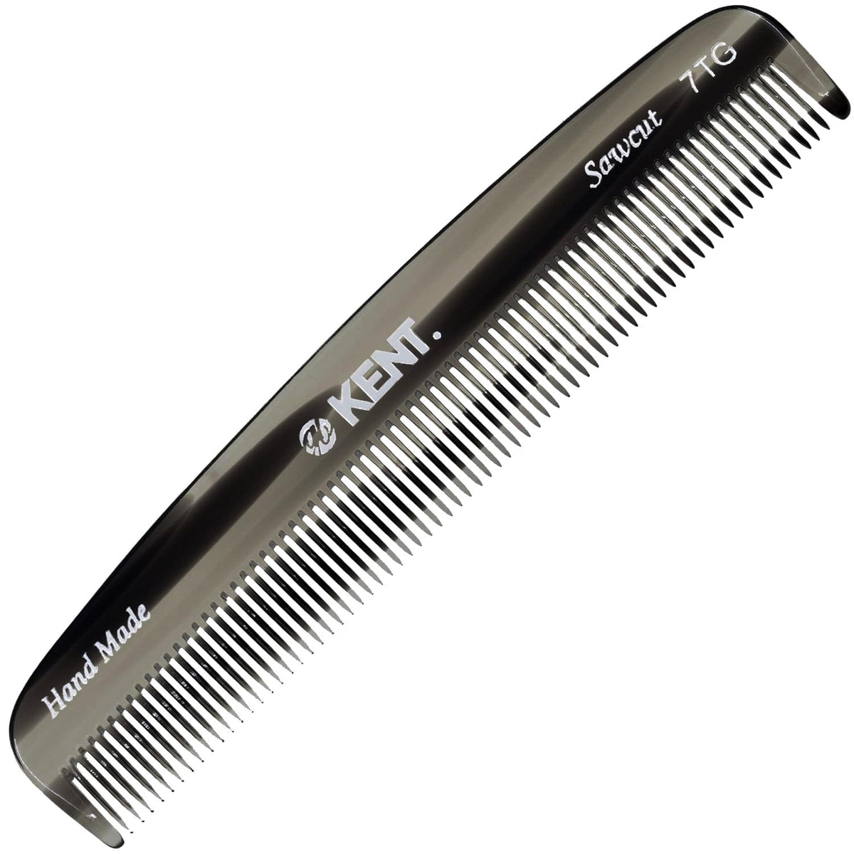 Kent 7T Black Graphite All Fine Tooth Pocket Comb for Men - Handmade Hair Comb for Men for Everyday Grooming and Styling - Travel Comb for Hair Care,