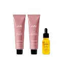 JVN Revive Repairing Shampoo & Conditioner Travel Set 2 Fl Oz + Scalp Oil 0.5 Fl Oz, Damage Repair Hair Care, Strength & Smoothness for Treated Hair Beauty & Personal Care JVN