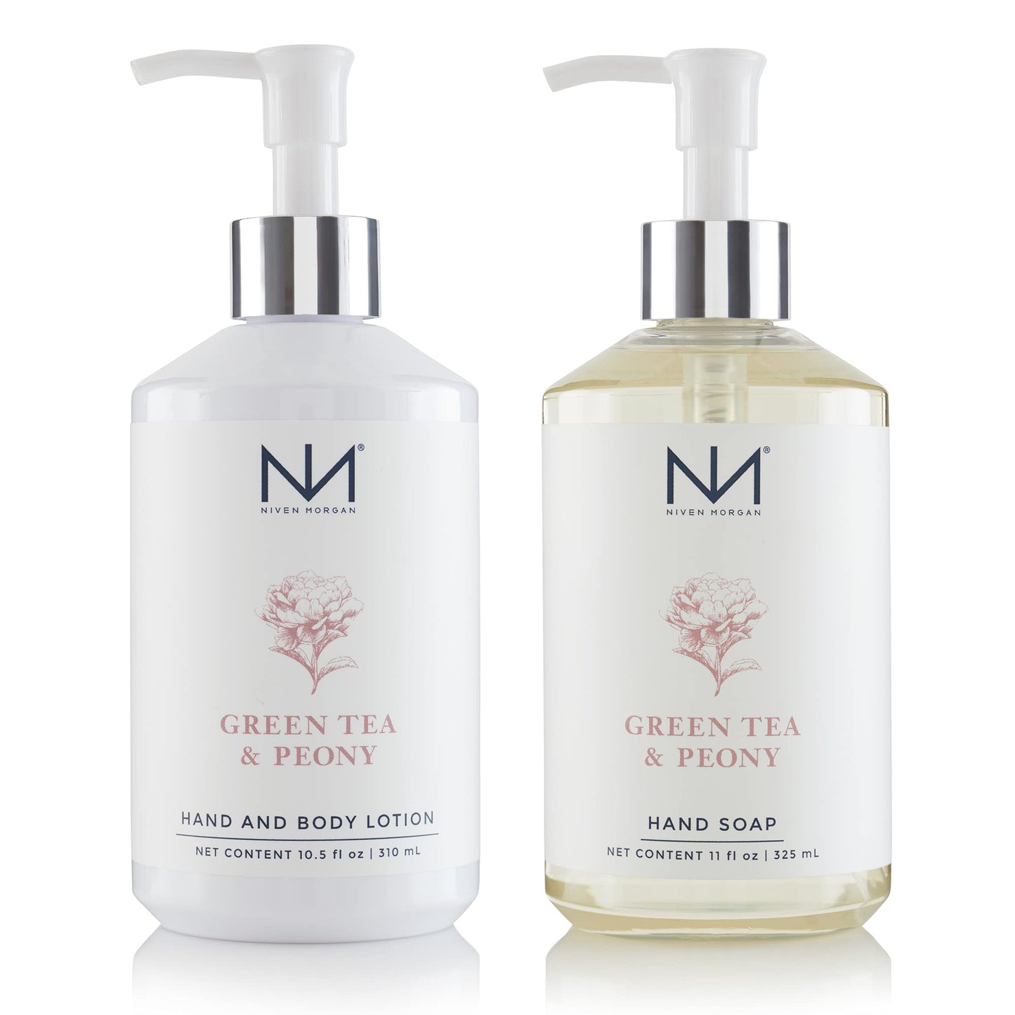 Niven Morgan Green Tea & Peony Hand Soap and Lotion Set Beauty & Personal Care Niven Morgan
