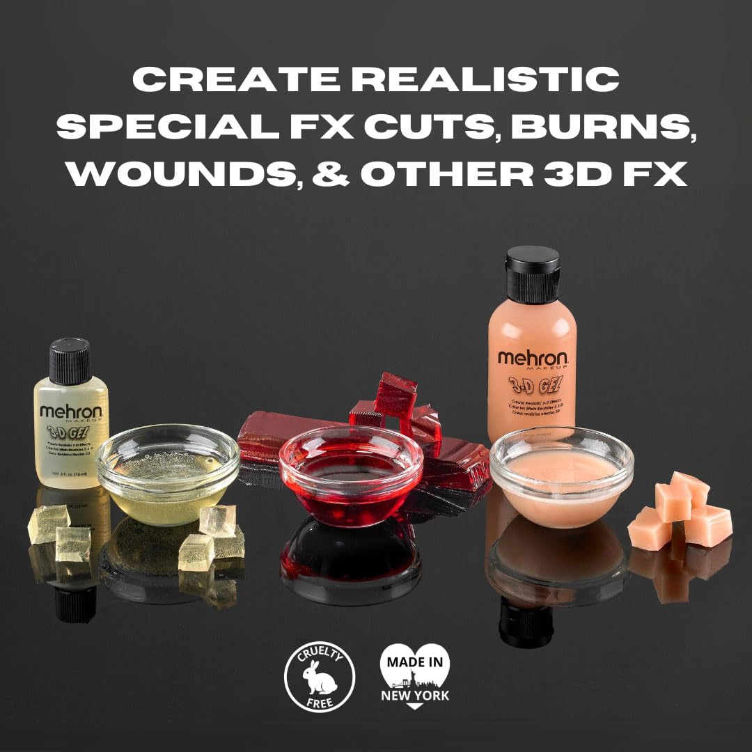Mehron Makeup 3-D Gel | Gelatin Special Effects Makeup | Halloween FX & Scarring Gel | Fake Skin for Stage, Screen, Theater, Cosplay, and Halloween (2 Beauty & Personal Care Mehron