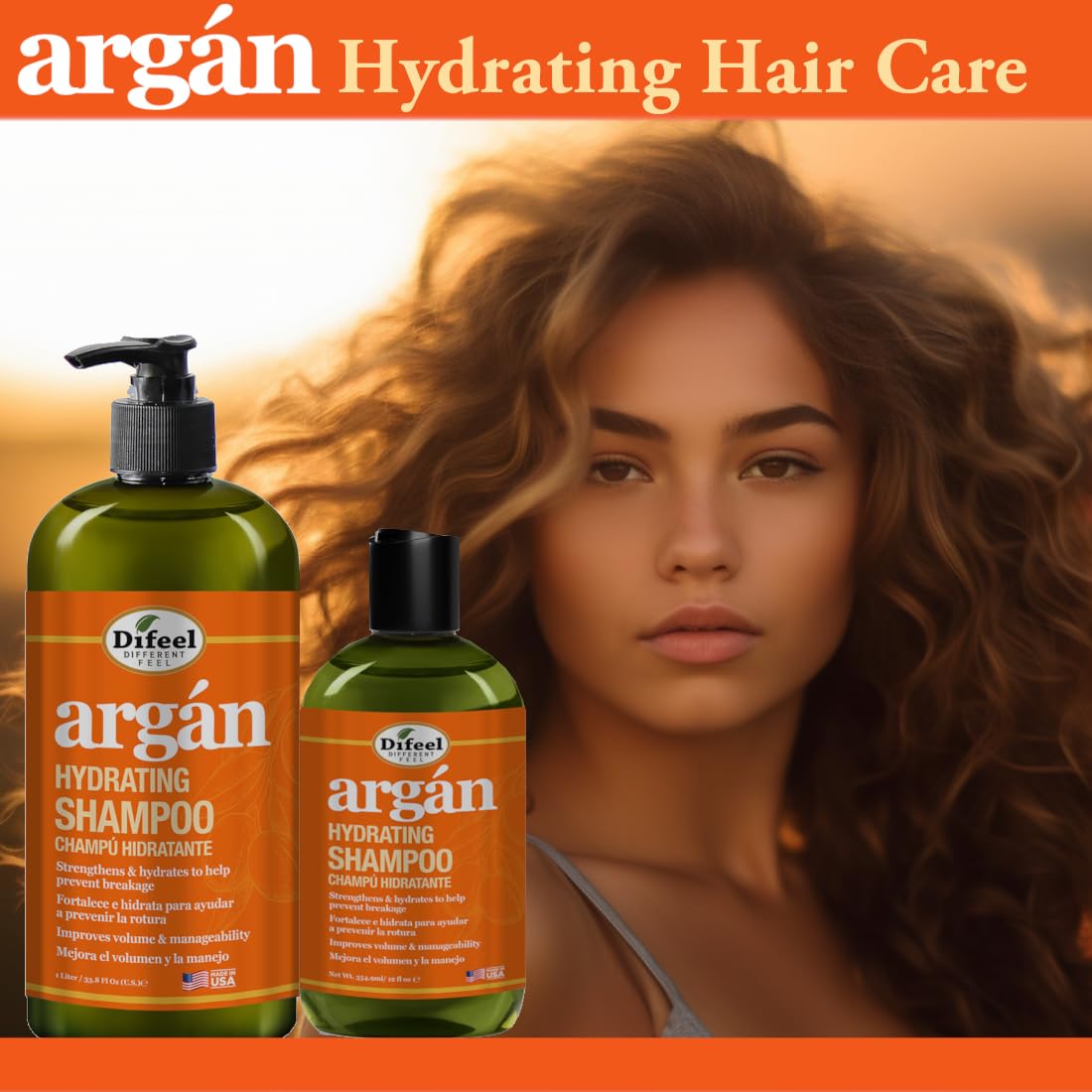 Difeel Argan Hydrating Shampoo 12 oz. - Argan Oil Shampoo, Natural Paraben Free Shampoo for Hair …