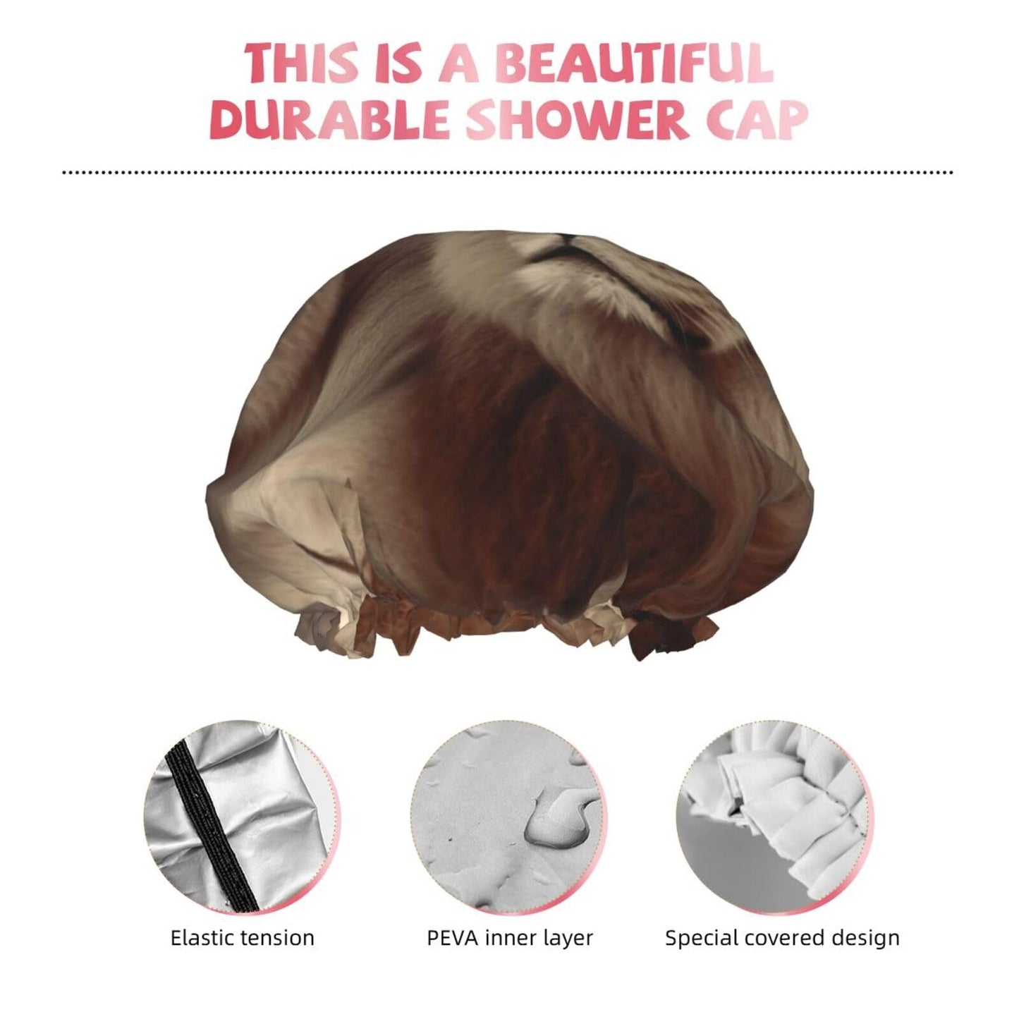 African Lion And Lioness Shower Cap For Women Reusable Double Layers Bathing Bath Cap Hair Caps Waterproof Elastic Band Ladies Spa Salon Shower Hat Beauty and Personal Care GDSHJKLW